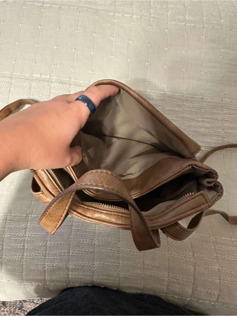 Relic Brown Convertible Leather Backpack Crossbody